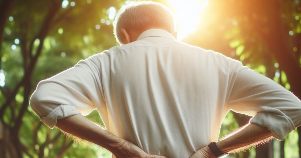 In the park with back pain